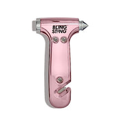 BLINGSTING Safety Hammer - Emergency Automotive Escape Tool with Window Breaker, Seat Belt Cutter & Adjustable Car Visor Strap - Tempered Glass Breaker - Steel Blade - Blush Rose Pink (1 Count)