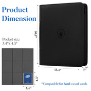Fabmaker Top Load Binder Holds 360 Cards, Portable Card Binder with Handle | Side Loading Trading Card Storage for 3" x 4" Hard Card Sleeves, Collectible Card Album Case for Games, Sports Cards