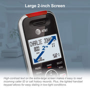 AT&T BL102-2 DECT 6.0 2-Handset Cordless Phone for Home with Answering Machine, Call Blocking, Caller ID Announcer, Audio Assist, Intercom, and Unsurpassed Range, Silver/Black