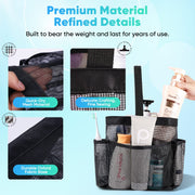 EUDELE Mesh Shower Caddy Portable for College Dorm Room Essentials, Shower Caddy Dorm with 9-Pocket Large Capacity for Beach, Swimming, Gym, Camping, Travel essentials