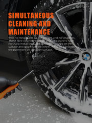 SPTA Supreme Wheel Brush, Medium and Large 100% Metal-Free Car Rim Cleaning Brush with Thick Plush Microfiber Head, Long Handle Tire Brush for Custom Alloy, Chrome, Painted Rims & Inner Wheel Barrels