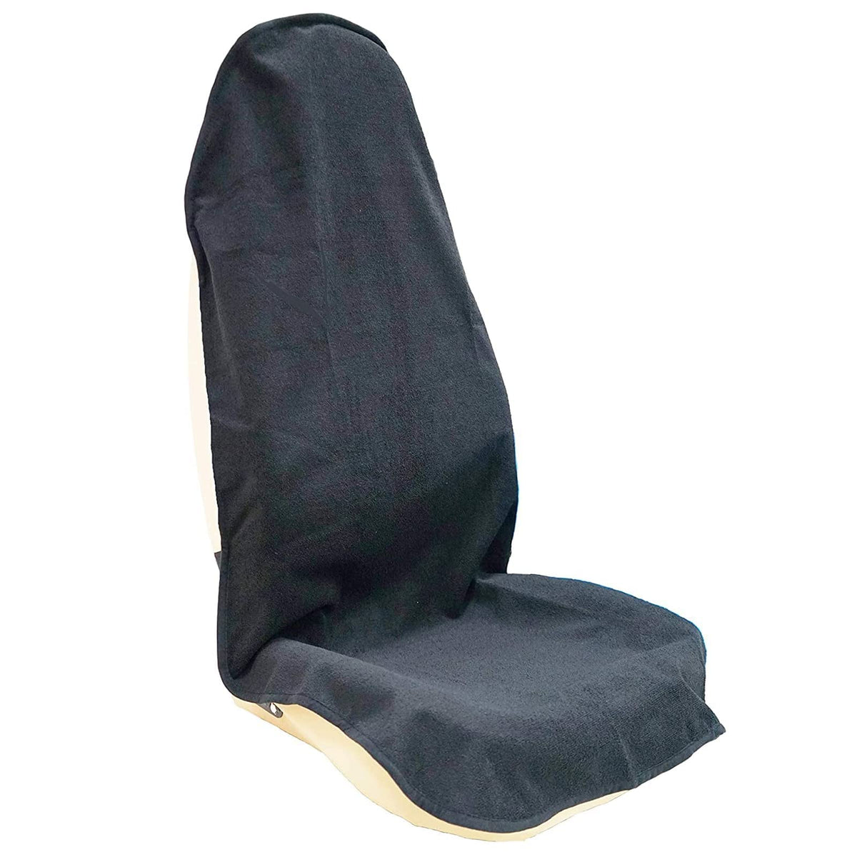 LoyaGour Car Seat Cover Protector Front Seats,for Gym Workout,Running,Swimming,Beach and Hiking,Waterproof Sweat Towel Bucket Seat Covers for Cars SUV Trucks (Black, 1Pcs)