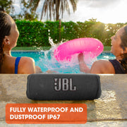 JBL Flip 6 - Portable Waterproof Speaker - Black | Louder, more powerful sound, IP67 waterproof and dustproof, 12 Hours of Playtime, Bold design