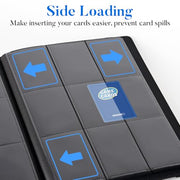 Premium 9 Pocket Card Binder for 540 Card, Fabmaker PU Trading Card Binder | Sturdy Card Collection Album, Side-Loading, Sleek Card Holder Folders for Game Cards & Sports Cards, Black