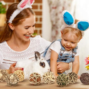 Bunny Rabbit Chew Grass Balls, Rolling Chew Toys for Small Animals (8 Pcs) | Rabbit chew balls, Improving Dental Health, Natural Chew Grass Toys for Rabbits, Guinea Pigs, Chinchillas, Hamsters, Mice