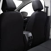 Flying Banner Carbon Fiber Leather Vehicle Seat Covers, Leopard Gray Black, Universal Fit - 8PCS