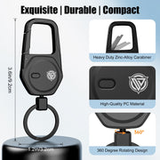 Oaridey Keychain, Works with Apple Find My Only, Carabiner Car Key Chain with GPS Tracker, Heavy Duty Key Finder for Luggage, Anti-Lost Key Tracker with 2-Year Battery Life, High-Precision, Black