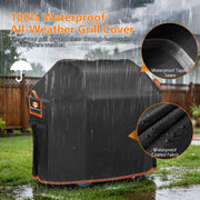 MyraLexis 58" BBQ Grill Cover for Outdoor Grill 1000D Heavy Duty Waterproof | Fits Weber Genesis II, LX 300, Genesis 300 Series Gas Grills, Tear & Fade Resistant 7130 Grill Cover with Buckles, Air Vents