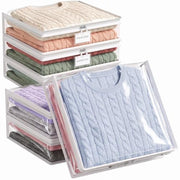 Lifewit 6 Pack Clear Zippered Storage Bags, Plastic Sweater Storage Bags Clothing Organizer for Blankets Linen Sweater Bed Sheet Quilt Clothes (15.7 x 13.8 x 3.9 Inch)