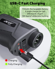 Acer Gadget Golf Rangefinder with Slope On/Off, 800/1200Yards, Golf Gifts | 6X Magnification with Flag Pole Locking Vibration, Rechargeable Battery with Magnetic Stripe, Golf Accessories for Men.