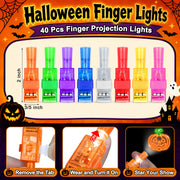 40 Halloween Finger Lights Party Favors for Kids Goodie Bag Stuffers Prizes | Light Up Halloween Toys Bulk Treats Non Candy Classroom Prize Trick or Treat Giveaways Halloween Trinkets Pinata Fillers