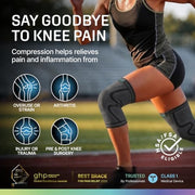 Modvel Compression Knee Brace for Women & Men - 2 Pack Knee Brace for Running Knee Pain, Knee Support Compression Sleeve, Workout Sports Knee Braces for Meniscus Tear ACL & Arthritis Pain Relief