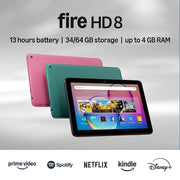 Amazon Fire HD 8 tablet (newest model), 8” HD Display, 4GB memory, 64GB, responsive and vibrant, designed for portable entertainment, Black