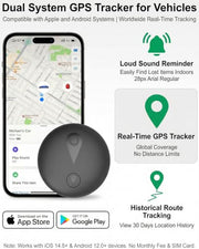 GPS Tracker for Vehicles, Real-Time Undetectable GPS Tracker for Car - No Monthly Fee & SIM Card for Hidden Magnetic GPS Locator for Android and iPhone, Ultra-Slim, IP68 Waterproof, Safe & Durable