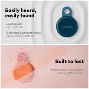 Chipolo Loop - Rechargeable Bluetooth Tracker for Key and Item Locator | Compatible with Apple or Google, Call Your Phone & Out of Range Alerts for Android (Charcoal)