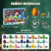2026 Advent Calendar for Kids: 24days Countdown Calendar 24pack 3d-Printed-Eggs with 3d-Animals Toys, Gifts for Kids Boys Girls