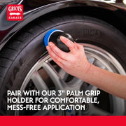 Griot's Garage 3" Blue Applicator Pads for Car Detailing, Foam Sponges for Use with Liquid, Gel, and Cream Dressings, and More, 11249, Set of 3