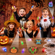 40 Halloween Finger Lights Party Favors for Kids Goodie Bag Stuffers Prizes | Light Up Halloween Toys Bulk Treats Non Candy Classroom Prize Trick or Treat Giveaways Halloween Trinkets Pinata Fillers