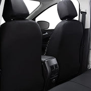 Flying Banner Carbon Fiber Leather Vehicle Seat Covers, Leopard Gray Black, Universal Fit - 8PCS