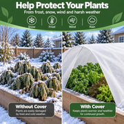 SPORTYOUTH Plant Covers Freeze Protection 10x50Ft Floating Row Cover 1.2Oz | Frost Cloth Winter Blankets for Cold Snow Outdoor Garden Plant Vegetables Trees Greenhouse Raised Beds Protection, White