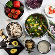 FineDine Stainless Steel Mixing Bowls Set, 6-Piece Metal Bowls | Stainless steel bowls, nesting design saves space, dishwasher safe, prep bowls, baking bowls, cooking bowls