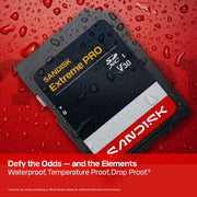 SanDisk 128GB Extreme PRO SD UHS-I Card, Up to 250MB/s Read and 120MB/s Write, 4K UHD, Full HD, U3, V30, SDSDXXJ-128G-GSCIN