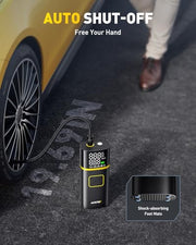 AUXITO 150PSI Tire Inflator Portable Air Compressor, 5X Faster Air Pump | 40L/min Tire Inflator for Car Tires, Bikes and Motorcycles, Auto Shut-off, Digital Display Pressure Gauge, LED Light