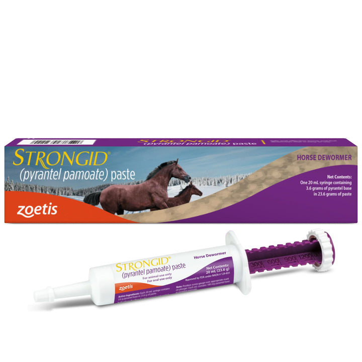 Strongid (pyrantel pamoate) Paste Dewormer for Horses, 20 mL Syringe