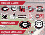 UGA Gifts Georgia Bulldogs Stickers & Decals 14 Pc Set for Car Water Bottle | University of Georgia Bulldogs Sticker Variety Pack (14 piece)