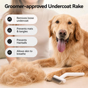 aumuca Undercoat Rake for Dogs, Deshedding & Dematting Comb for Cats, Horse | Dog grooming rake & dog shedding brush in one | Lifts undercoat in a single pass | Gentle on matted hair & sensitive skin