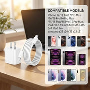 iPhone 18 17 16 15 Charger Fast Charging 2Pack Apple USB C Charger Block | Type C Chagrer Fast Charging with 6FT USBC to C Charger Cable for iPhone 18 17 16 15/Pro/Pro Max/iPad