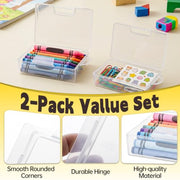 Crayon Box Compatible with Crayola Crayons 24 Count, Crayon Storage Box | Back to School Supplies, Plastic Crayon Box Holder for Crayola 24 Count Crayons, Only Crayon Box, Holds 24 Crayon