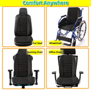 kingphenix Car Seat Cushion with Back Support Pillow, Memory Foam, Black | Memory Foam Car Cushion for Long Driving, Truck, Office Chair, Tailbone and Lower Back Support