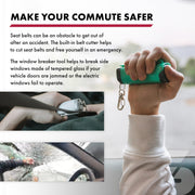 SABRE Auto Safe Escape Pepper Gel Spray with Seat Belt Cutter & Window Glass Breaker for Automotive Safety - Max Strength, Fast Flip-Top Safety, Snap-Clip Keychain, 10 Sec. Spray Time, 0.54 fl oz