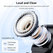 Induction Speaker with Phone Stand 5 in 1 Wireless Bluetooth Audio Black | Phone Speaker Amplifier for iPhone & Android with RGB Light and USB Wired Charging, Birthday Gift for Men Women Teens