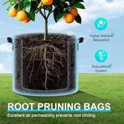 Land Guard 4-Pack Fabric Grow Bags 5 Gallon, Thickened Nonwoven Garden Pots, Growing Bags with Handles, Black
