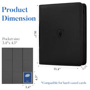 Fabmaker Top Load Binder Holds 360 Cards, Portable Card Binder with Handle | Side Loading Trading Card Storage for 3" x 4" Hard Card Sleeves, Collectible Card Album Case for Games, Sports Cards