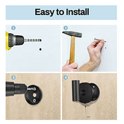Kruodop Towel Hooks for Bathroom,2 Packs Wall Mount Towel Holder,Black Matte Wall Robe Hook,Stainless Steel Heavy Duty Door Hanger Towel Hook for Kitchen, Bedroom,Hotel,Pool,Coats(Drilling)