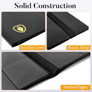 Heavy Duty Card Binder, Fabmaker 9 Pocket Trading Card Binder for 360 Cards | Sleek Side-Loading Card Album, Sturdy Card Collection Folder for Game Cards, Sport Cards, Black
