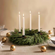 Suncalla Christmas Advent Wreath Candle Holder, Cedar Pine Cone | 4 Metal Holders for Tapers, 17.9 Inch Rustic Xmas Advent Calendar Ring, Christmas Centerpiece Decoration for Table Home