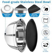 YJSLICT Stainless Steel Mixing Bowls with Lids, 7-Piece Nesting Bowl Set | 7 Sizes: 0.7–4.5 QT, Stackable Stainless Steel Mixing Bowls with Lids for Baking, Prep, Serving and Storage