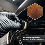 Blackline Tire Shine Applicator Brush - Soft Bristle, Mess-Free, with Stand | Soft-bristle applicator spreads tire dressing evenly, no streaks or sling. Works with gels, creams & liquids, includes stand