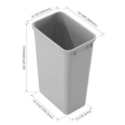 Dowell 50QT Wastebasket Trash Container, 13Gal, Plastic, Stackable, for Kitchen/Bathroom/Office,Tall Trash Can 22-3/8"H (Grey 4000 50 04)