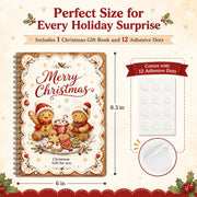 Christmas Gift Card Book, Merry Christmas Gift Card Book for Adults Teens | Spiral Bound Birthday Gift Card Booklet for Gift Cards, with 12 Self‑Adhesive Dots,DIY Christmas Xmas Gift Card Book for Kids