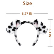 Beviliu Dalmatian Dog Ears Headband - Realistic Puppy Hairband Fluffy Adult Dogs Costume for Halloween Party Cosplay Washing Makeup