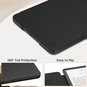 Fintie Slim Case for 7" Kindle Paperwhite 12th Gen 2024 & Kindle Colorsoft | Lightweight PU Leather Hard Back Shell Cover, Magnetic Closure, Auto Wake/Sleep, for Kindle Paperwhite 2024, Black