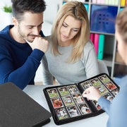 Foalgo 9 Pocket Card Binder, Premium Zip Trading Card Binder, 540 Double Sided Pocket PU Collection Binder, Collector Album, Card Folder for MTG, TCG, Sports Cards (Black)