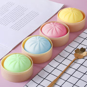 MEIEST 4 PCS Dumpling Storage Containers with Lids | 2.5 inch Small Round Boxes, DIY Squish Bun Display Case, Cute Containers, Craft Supply & Home Storage Organizer