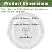 Smallest 9.6 Inch Microwave Plate Replacement Compatible With Panasonic Microwave Glass Plate F06016D00XN, 9.6" Microwave Plate Replacement for Nostalgia 0.7 cu.ft. 700W small retro microwaves