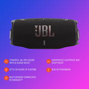 JBL Charge 6 - Portable Waterproof & DropProof Bluetooth Speaker (Black) | Powerful JBL Pro Sound with AI Sound Boost, Up to 28 hours of playtime, Built-In Powerbank, Multi-speaker connection
